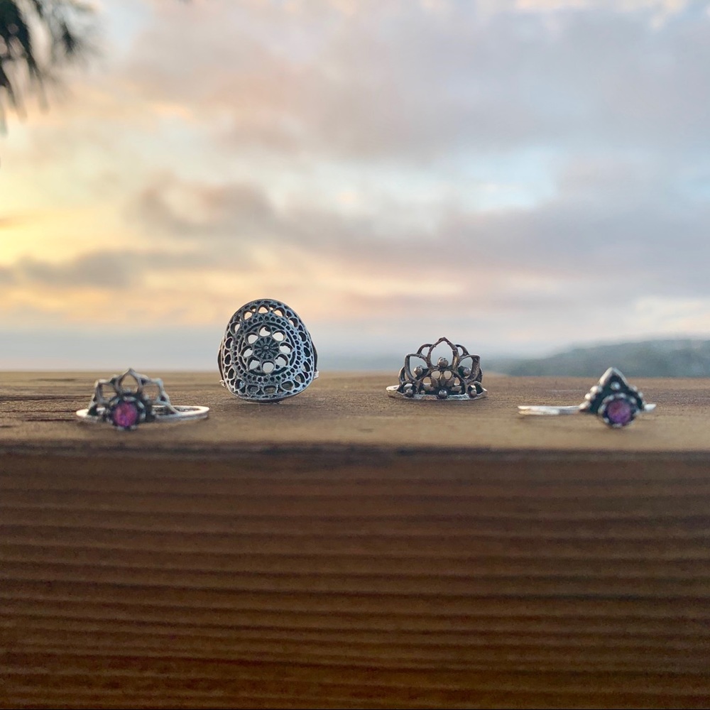 Mandala ✯ Midi Rings Set - Picture 5 of 7